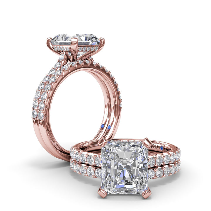 Classic Radiant Solitaire With Hidden Halo