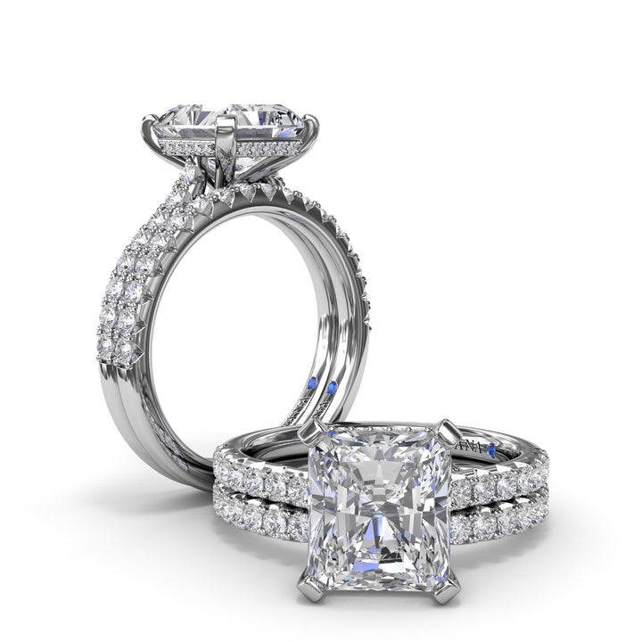 Classic Radiant Solitaire With Hidden Halo
