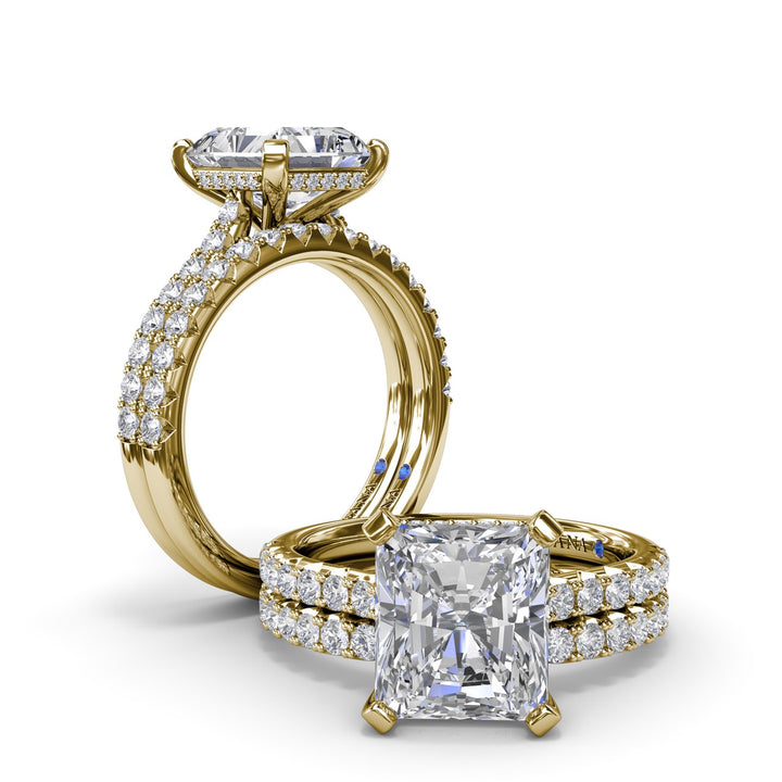 Classic Radiant Solitaire With Hidden Halo