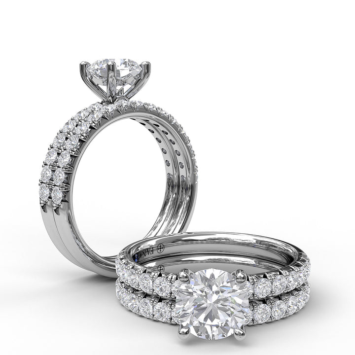 Classic Pave Round Cut Solitaire