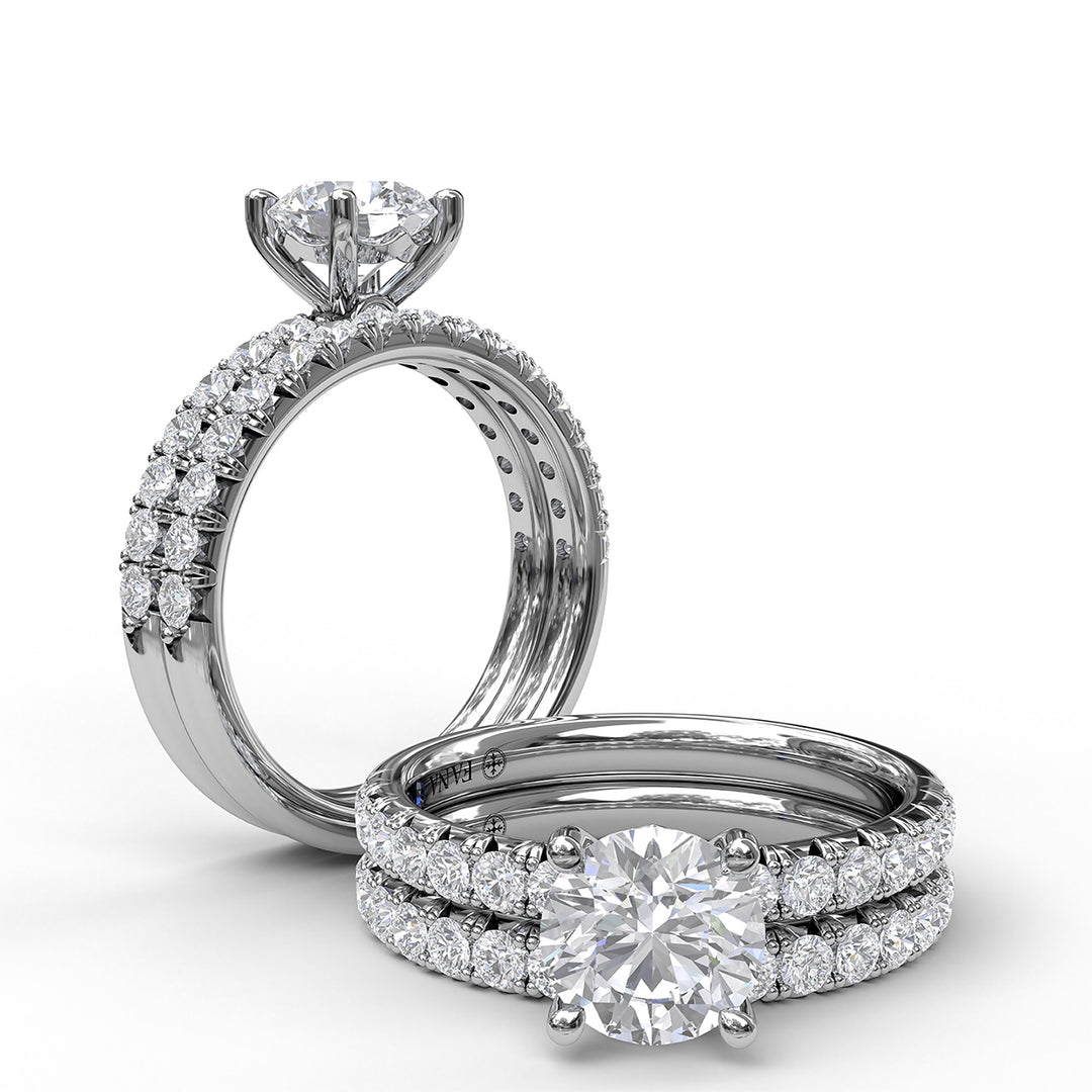 Classic Pave Round Cut Solitaire