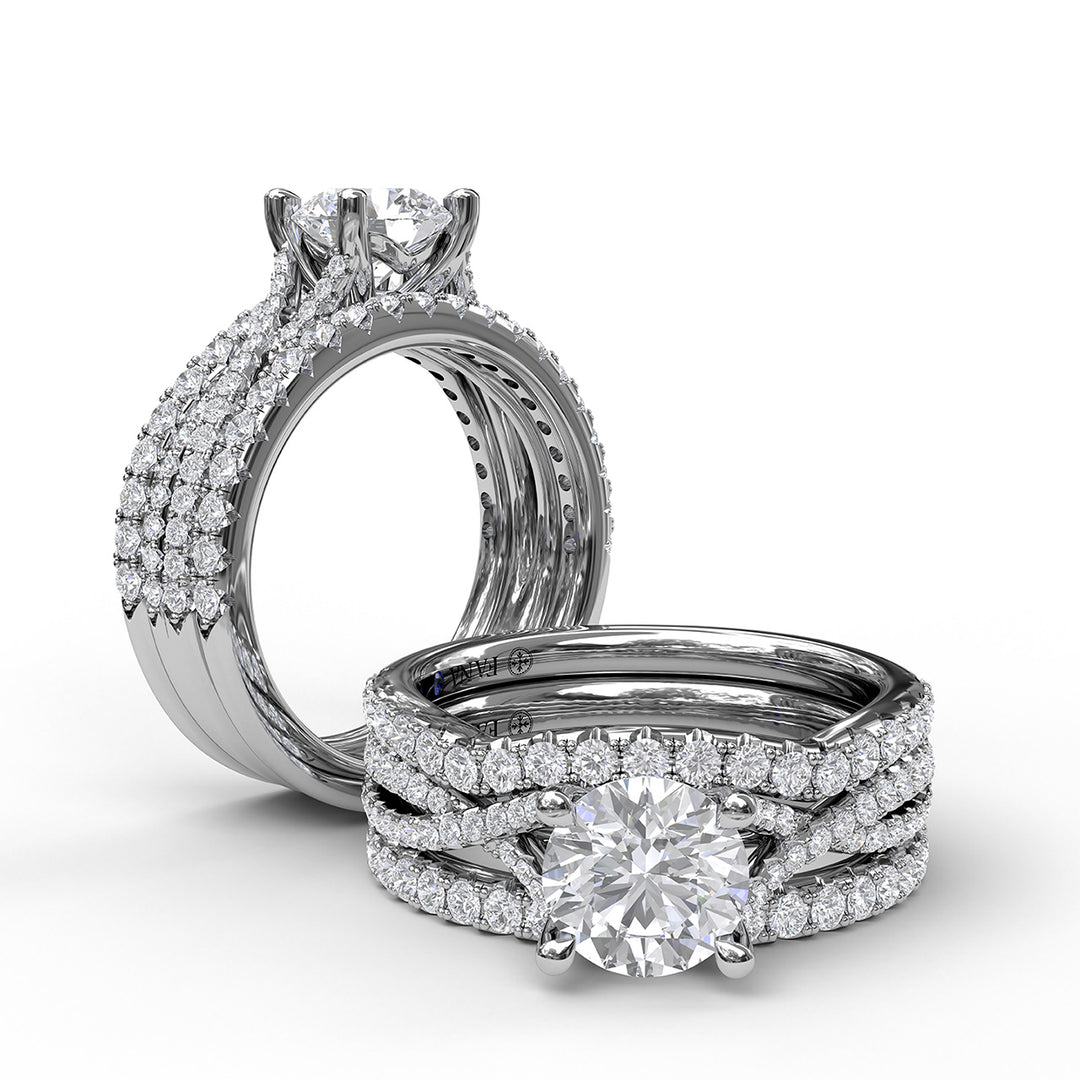 Twist Diamond Engagement Ring