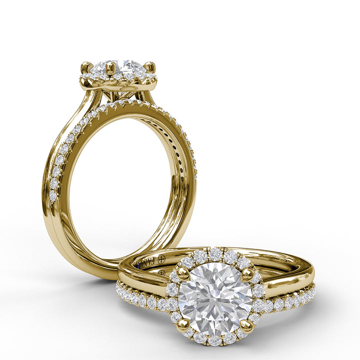 Classic Round Halo Engagement Ring