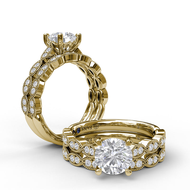 Vintage Marquise Accent Engagement Ring