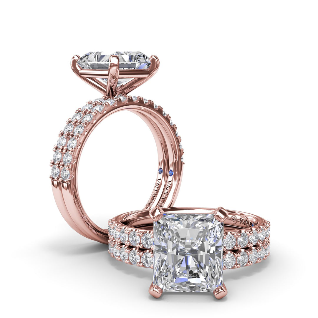 Classic Pave Radiant Cut Engagement Ring