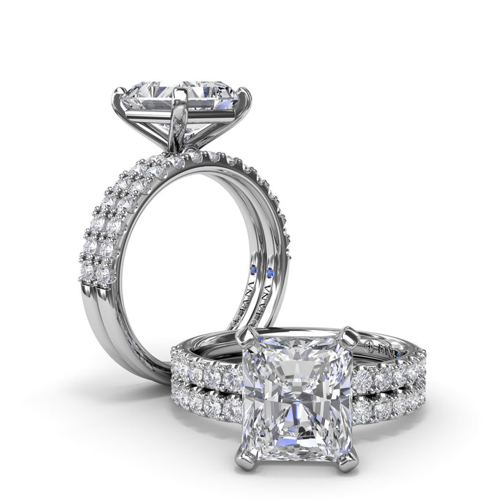 Classic Pave Radiant Cut Engagement Ring