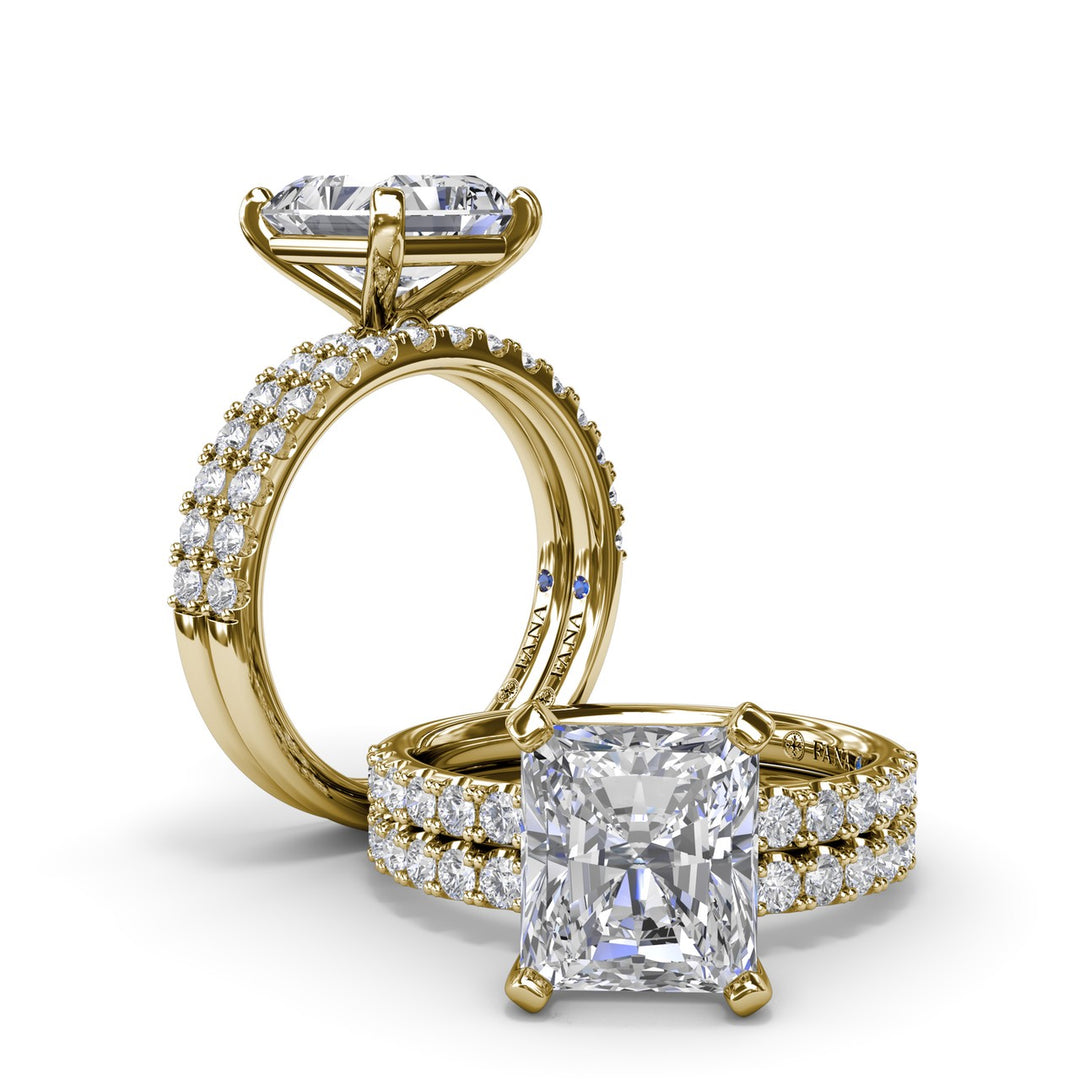 Classic Pave Radiant Cut Engagement Ring