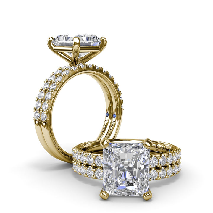 Classic Pave Radiant Cut Engagement Ring