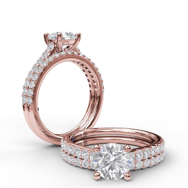 Delicate Classic Engagement Ring with Delicate Side Detail