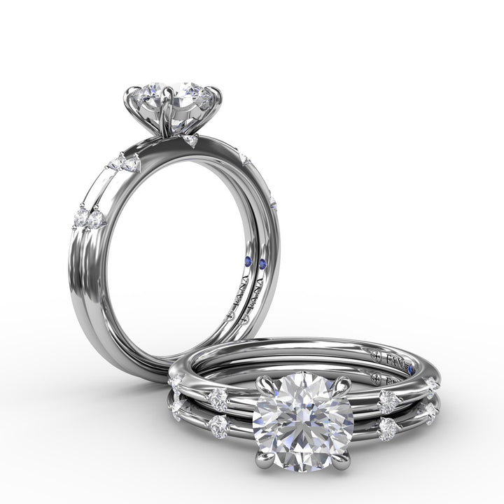 Modern Raindrop Diamond Engagement Ring