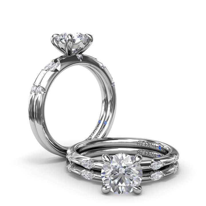 Captivating Raindrop Diamond Engagement Ring