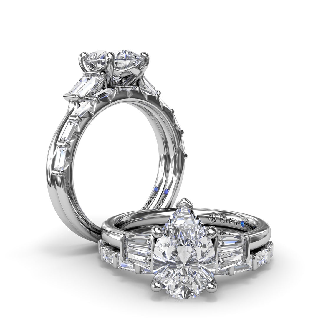 Double Pear Diamond Engagement Ring