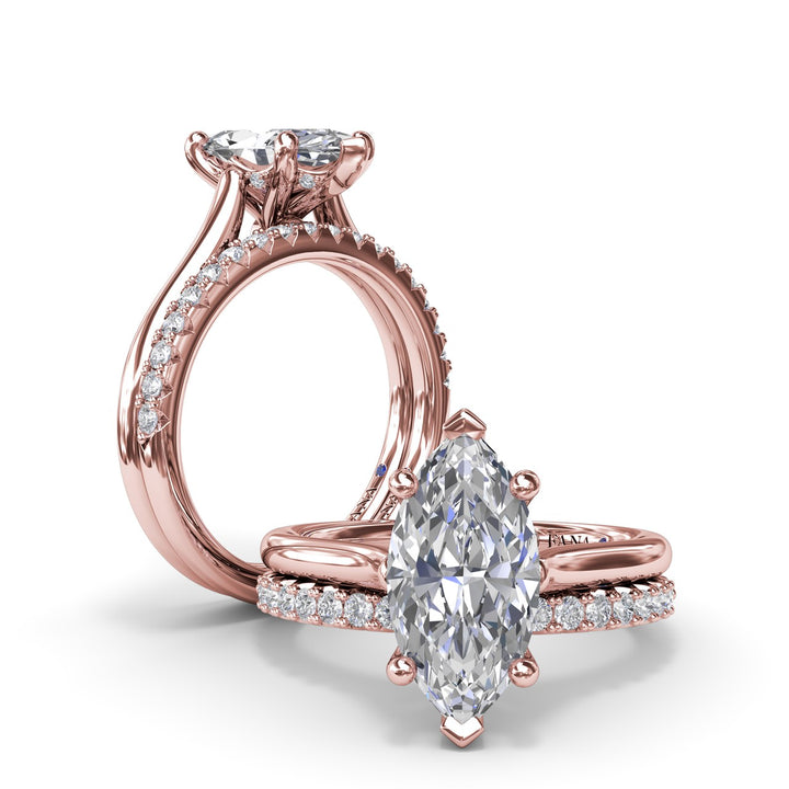 Sparkling Marquise Solitaire Diamond Engagement Ring