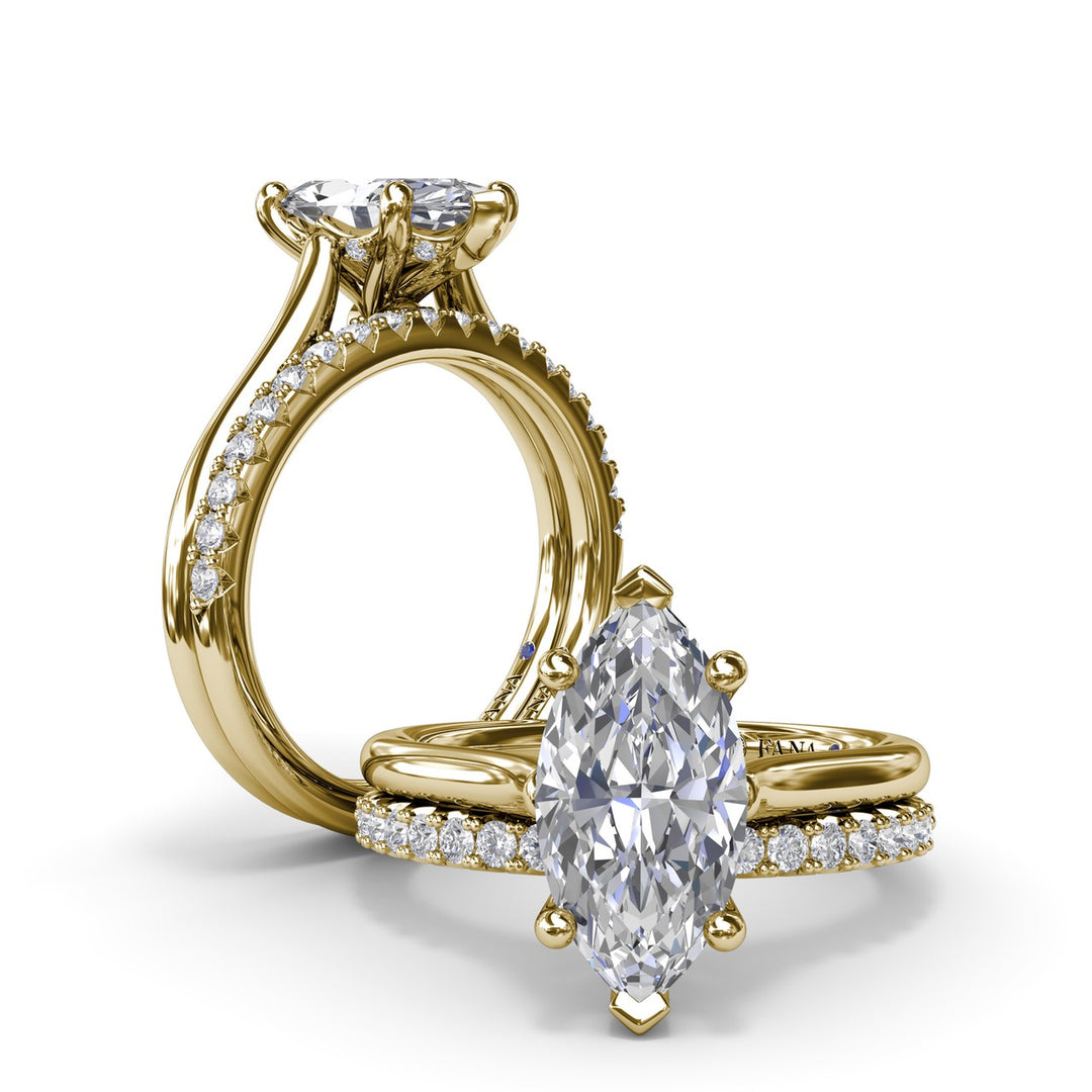 Sparkling Marquise Solitaire Diamond Engagement Ring