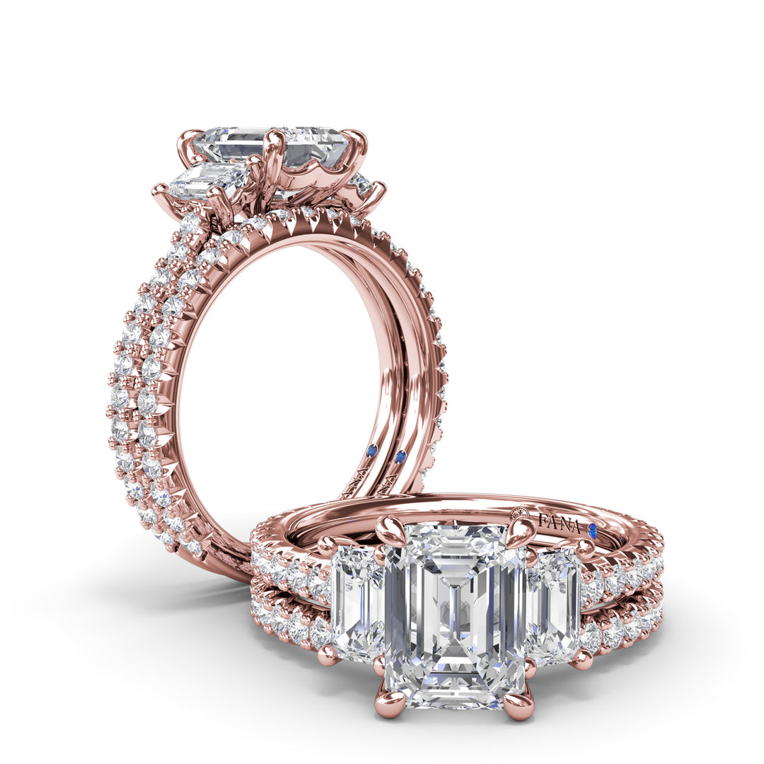 Three Stone Beauty Diamond Engagement Ring