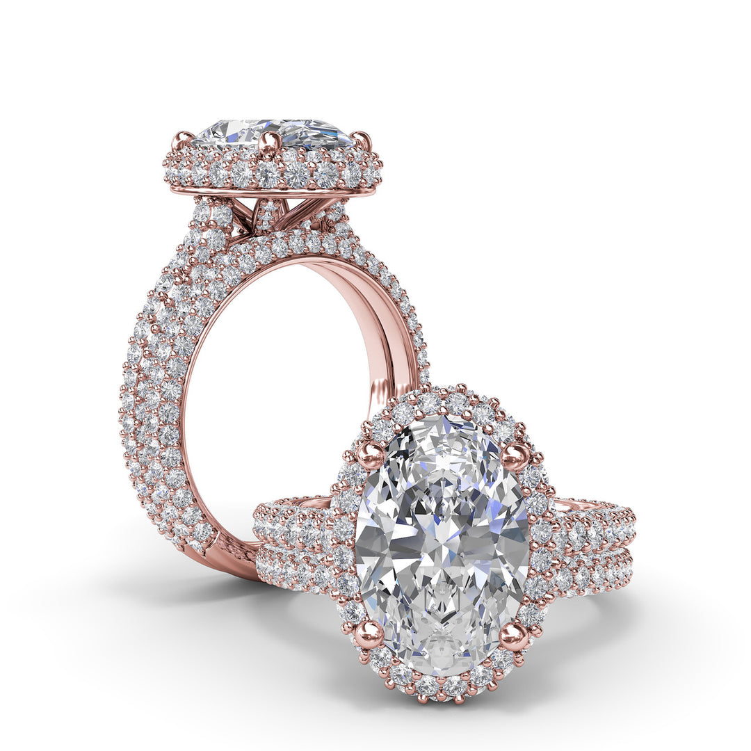 Bold Halo Diamond Engagement Ring