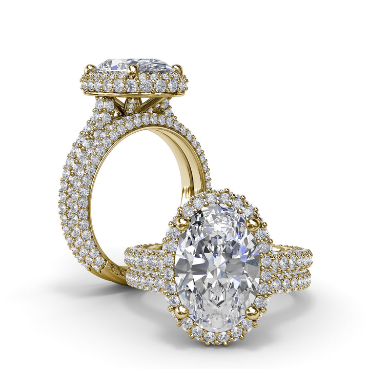 Bold Halo Diamond Engagement Ring