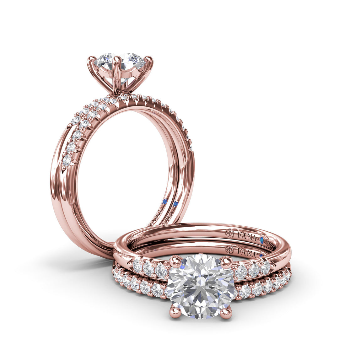 Quarter Band Diamond Engagement Ring