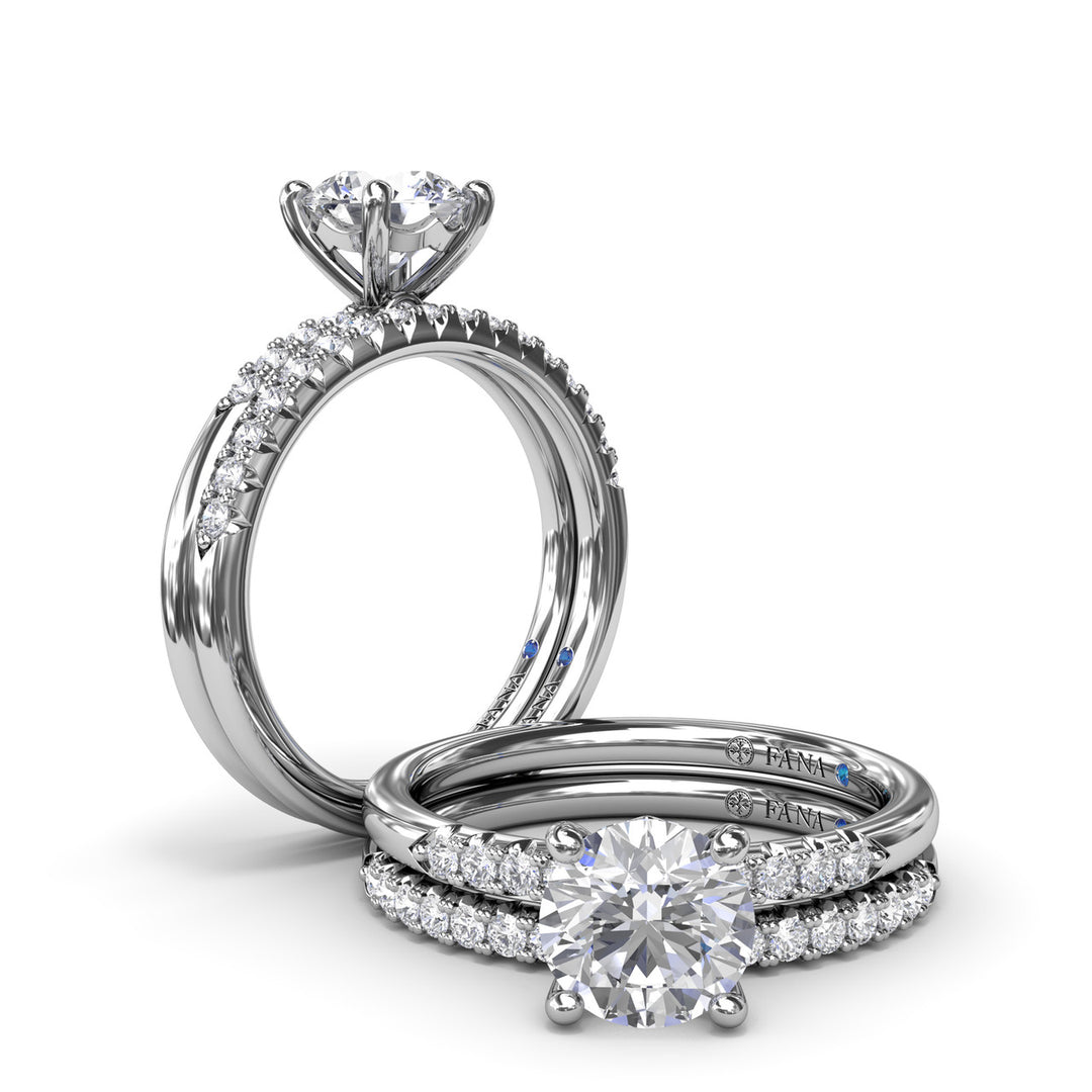 Quarter Band Diamond Engagement Ring
