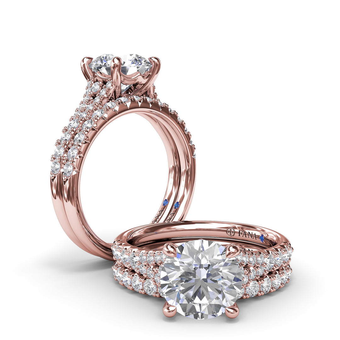 Diamond Split Shank Engagement Ring