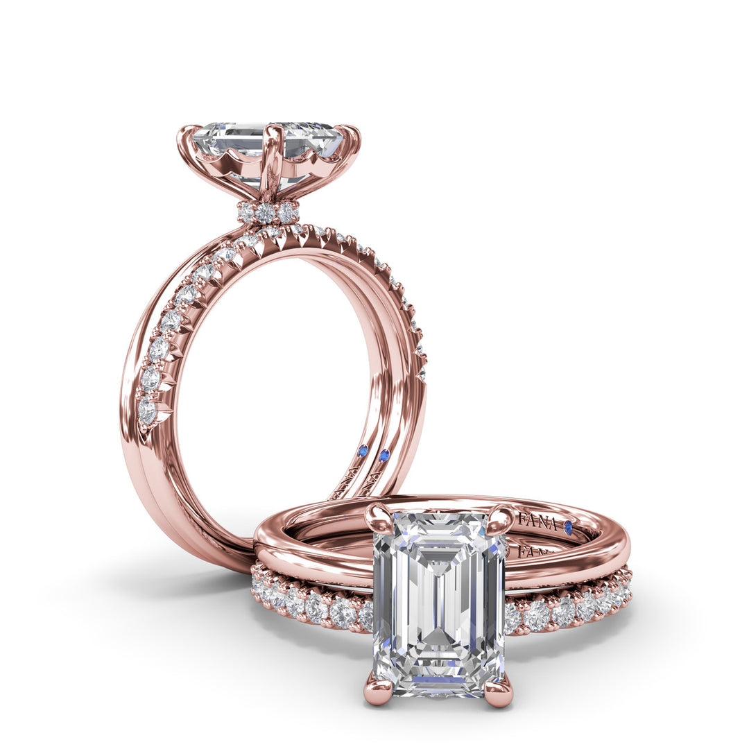 Hidden Halo Diamond Engagement Ring
