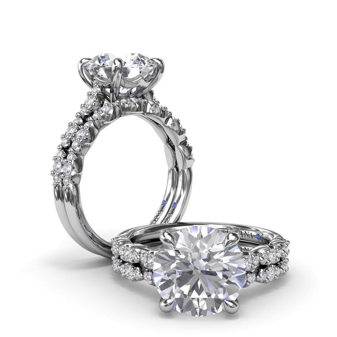 Petite Pave Diamond Engagement Ring