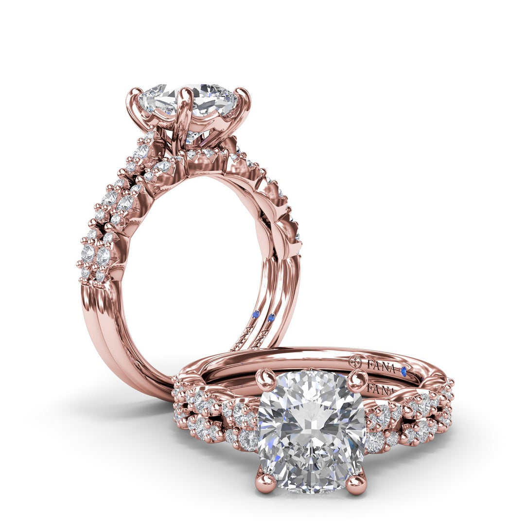 Petite Pave Diamond Engagement Ring