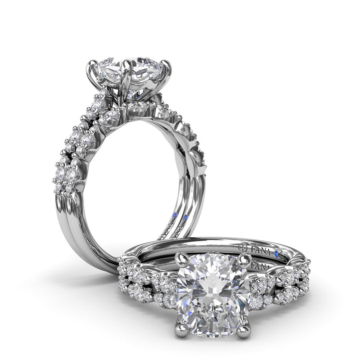 Petite Pave Diamond Engagement Ring
