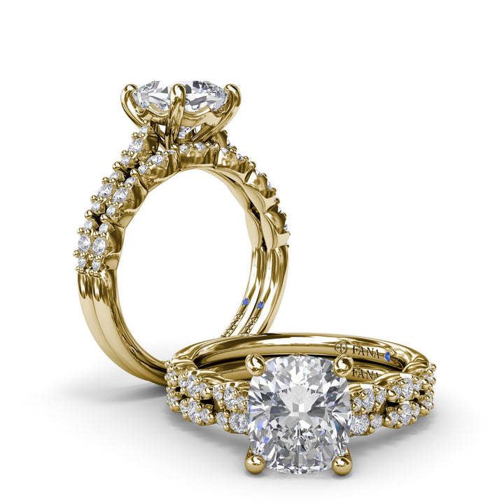 Petite Pave Diamond Engagement Ring