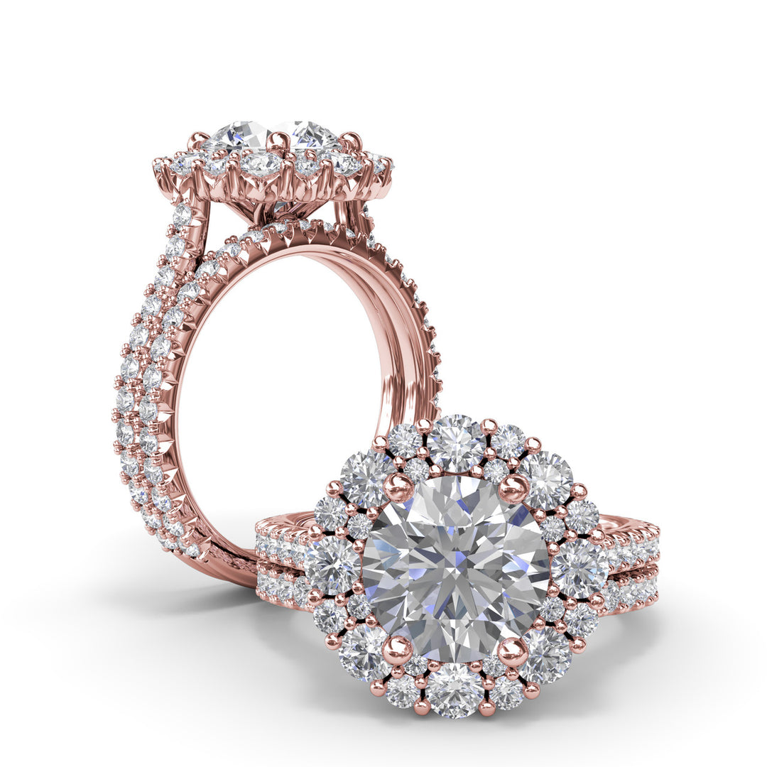Floral Cluster Diamond Engagement Ring