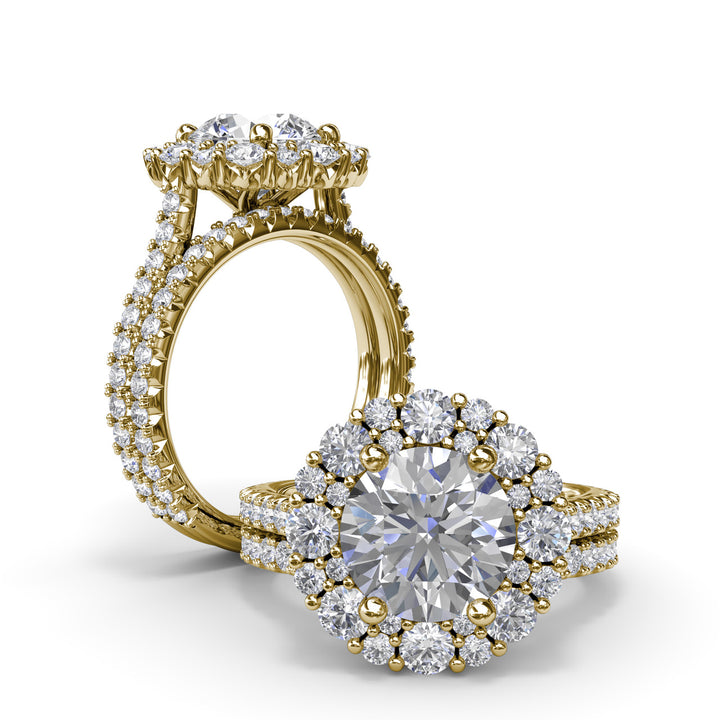 Floral Cluster Diamond Engagement Ring