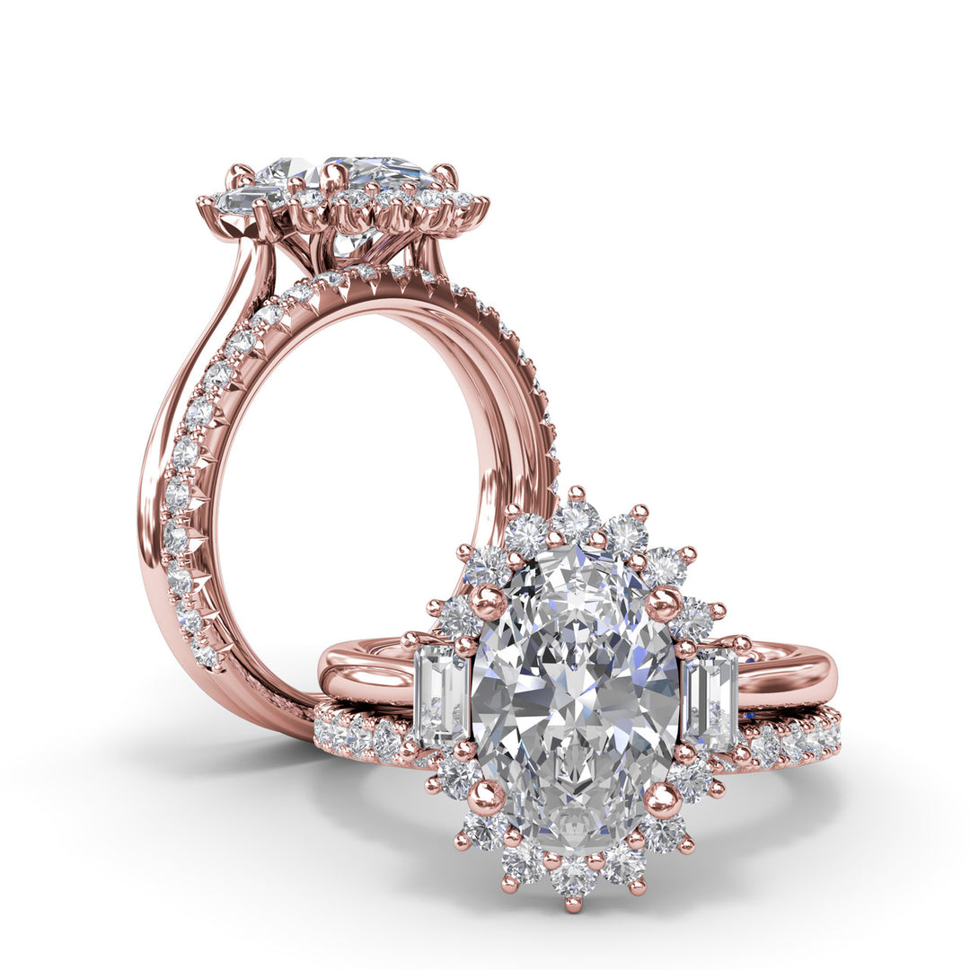 Modern Edge Diamond Engagement Ring