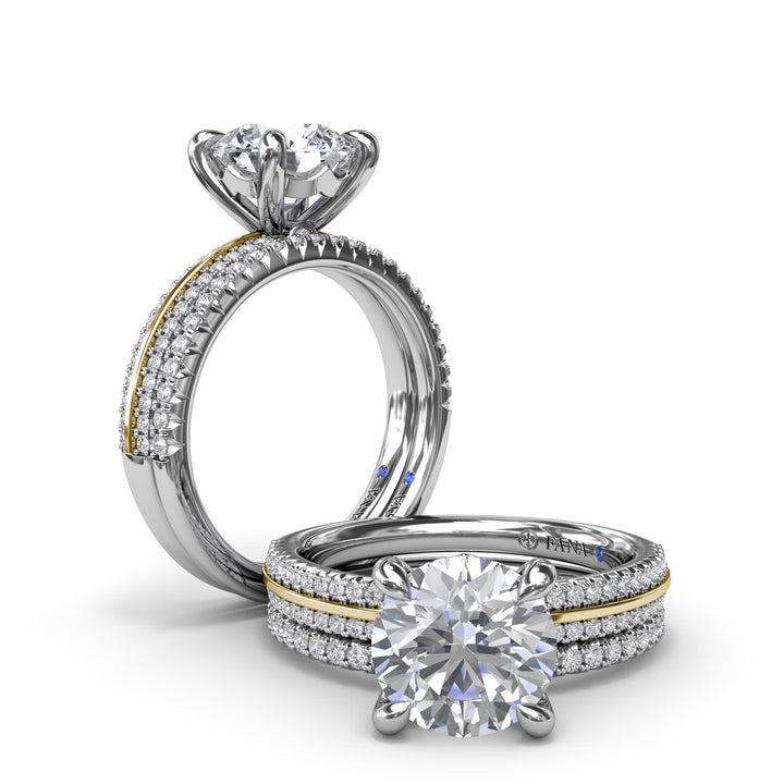 Two-Toned Diamond Engagement Ring
