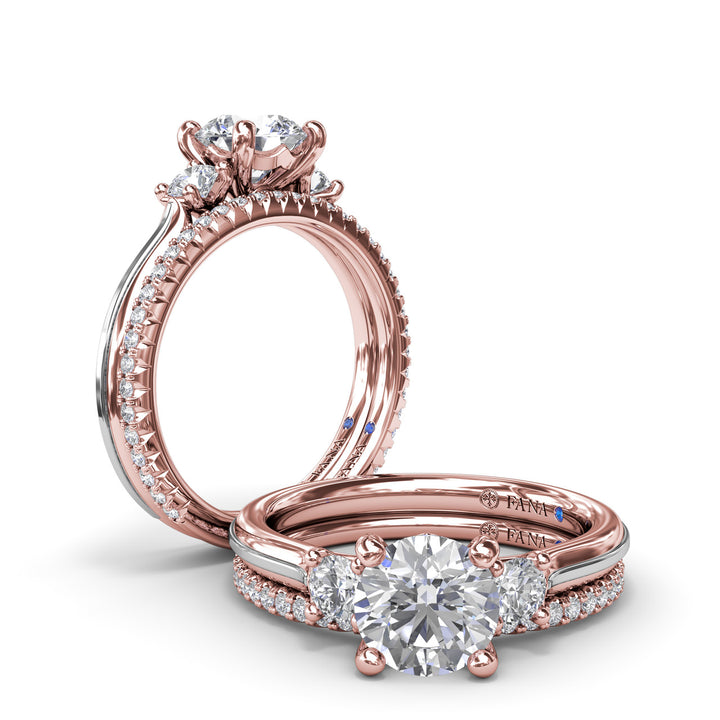 Two-Toned Round Diamond Engagement Ring