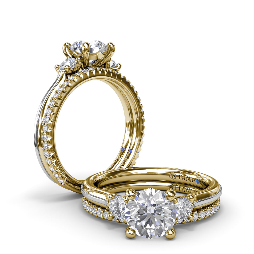 Two-Toned Round Diamond Engagement Ring