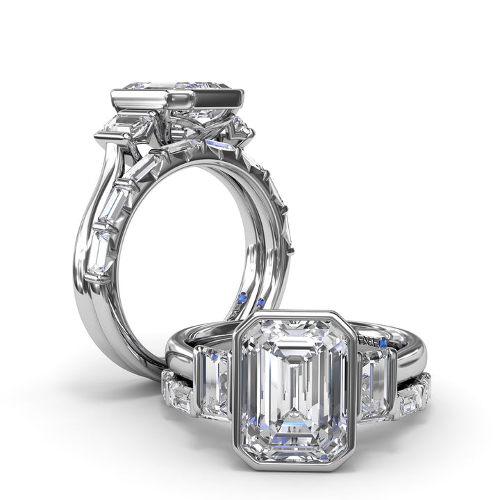 Bezel Set Diamond Engagement Ring