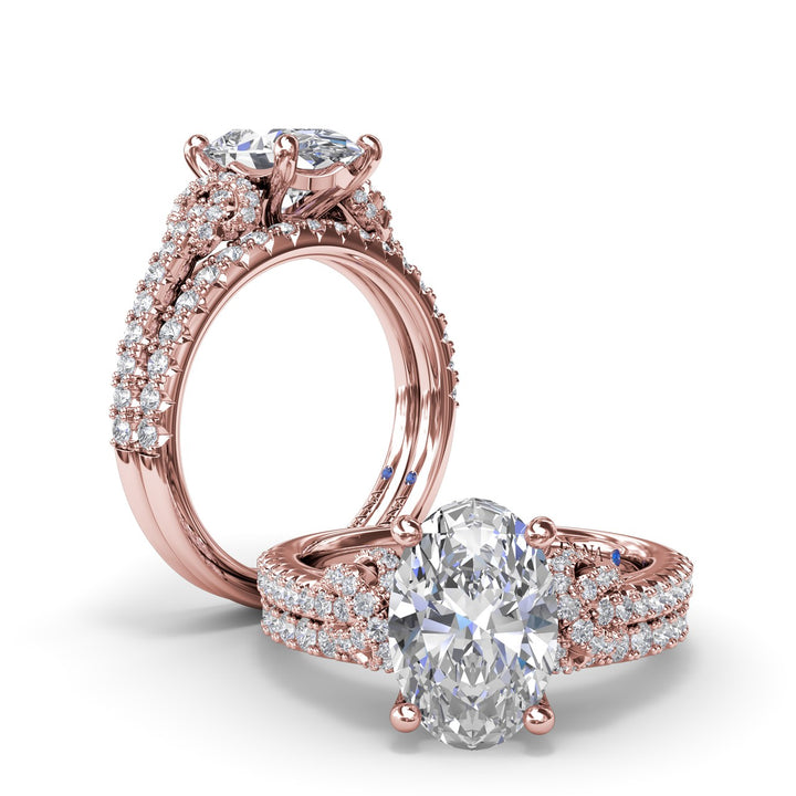 Oval Love Knot Diamond Engagement Ring
