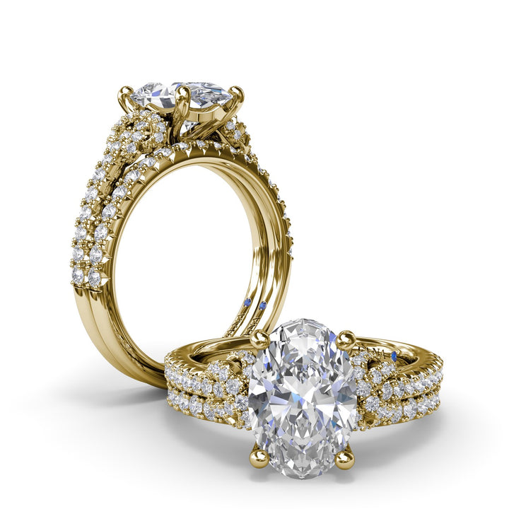 Oval Love Knot Diamond Engagement Ring