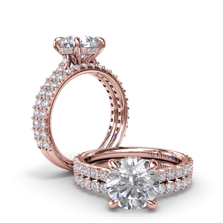 Hidden Halo Diamond Engagement Ring