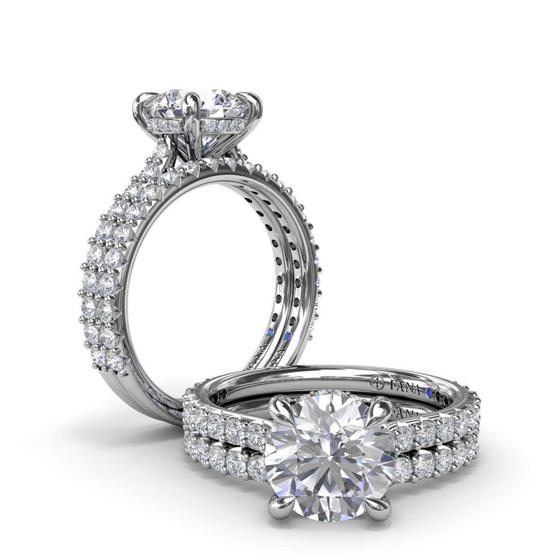 Hidden Halo Diamond Engagement Ring
