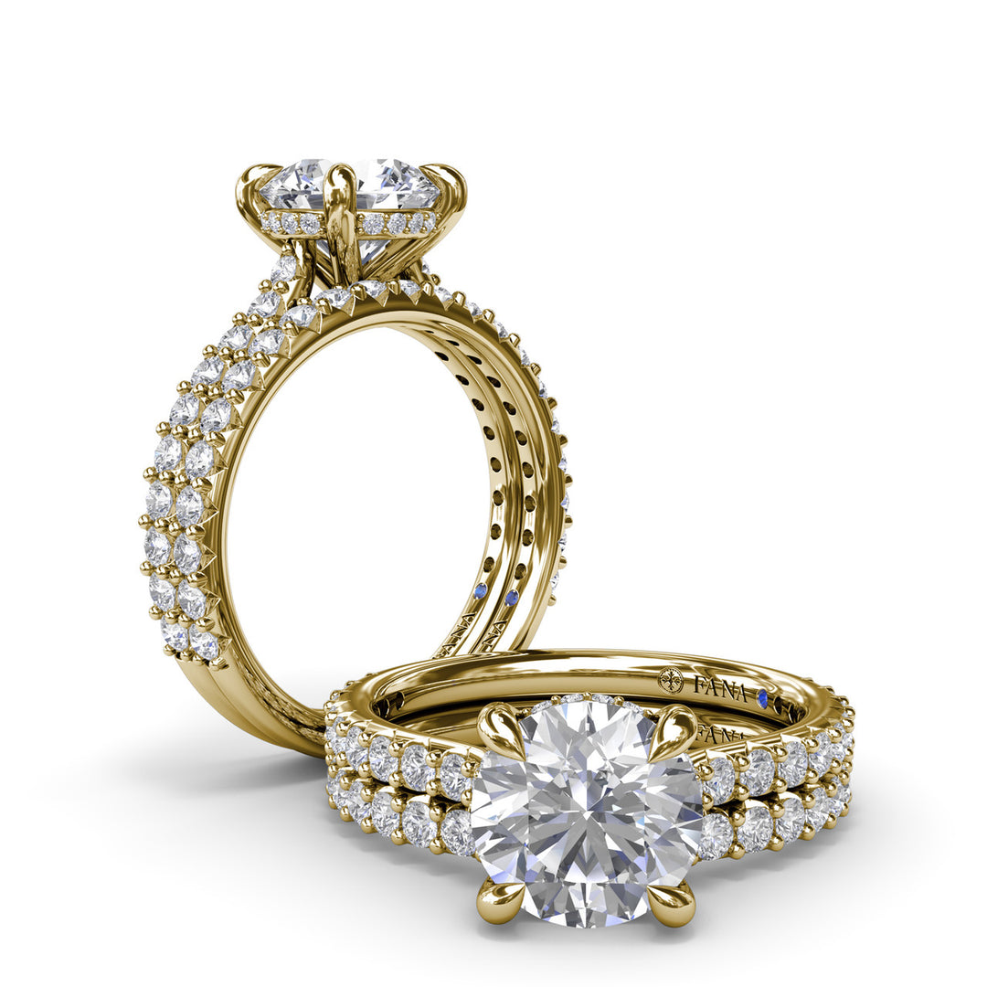 Hidden Halo Diamond Engagement Ring
