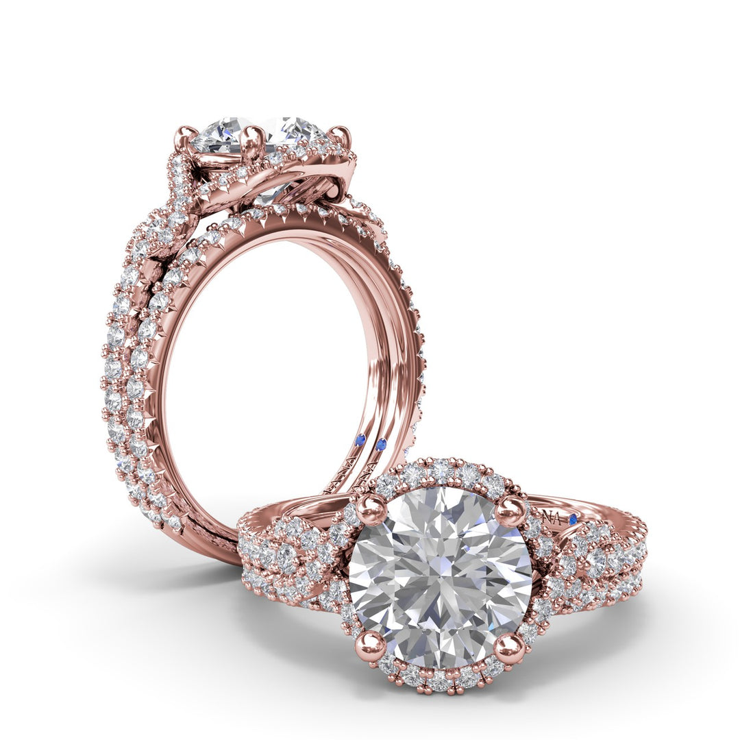 Round Love Knot Diamond Engagement Ring