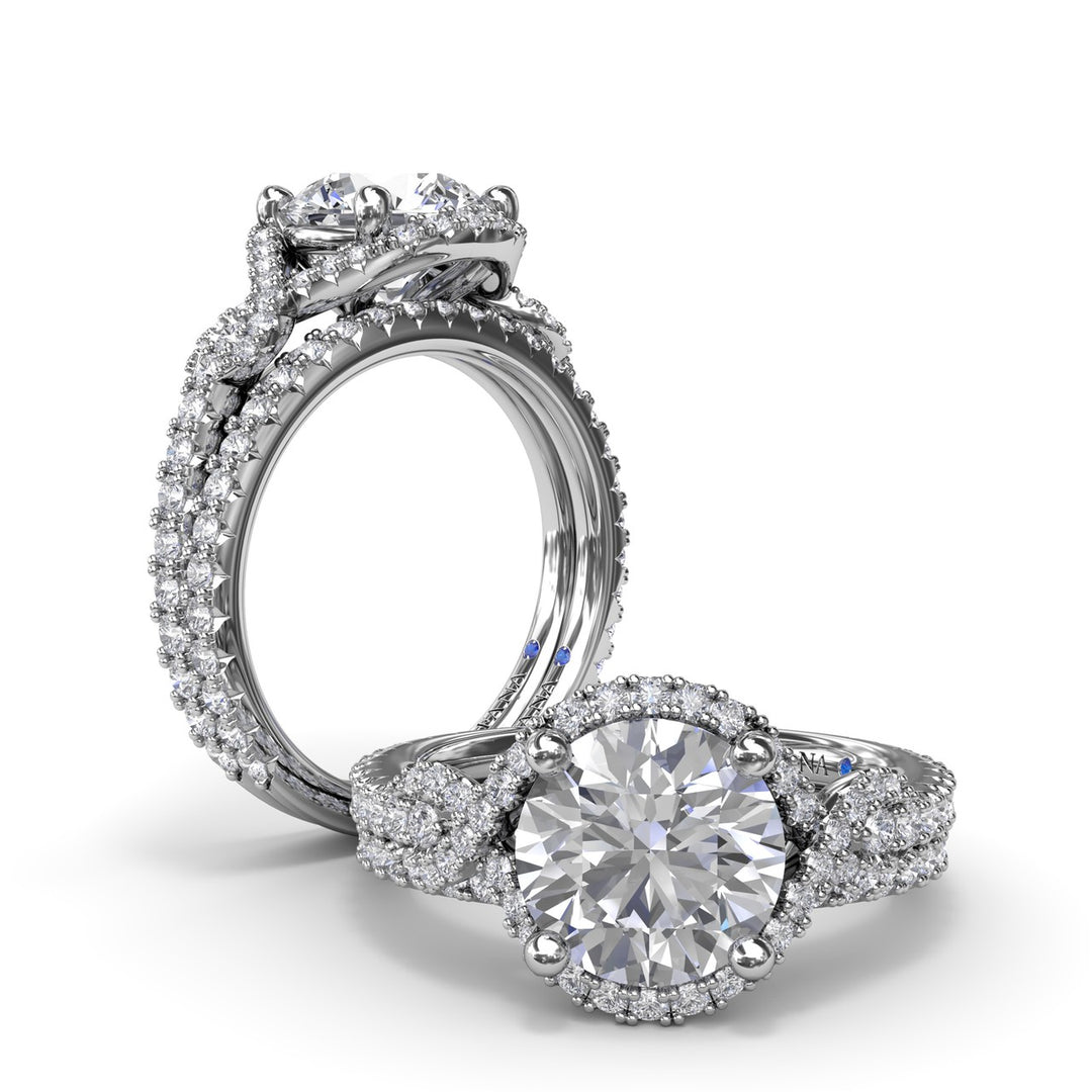 Round Love Knot Diamond Engagement Ring