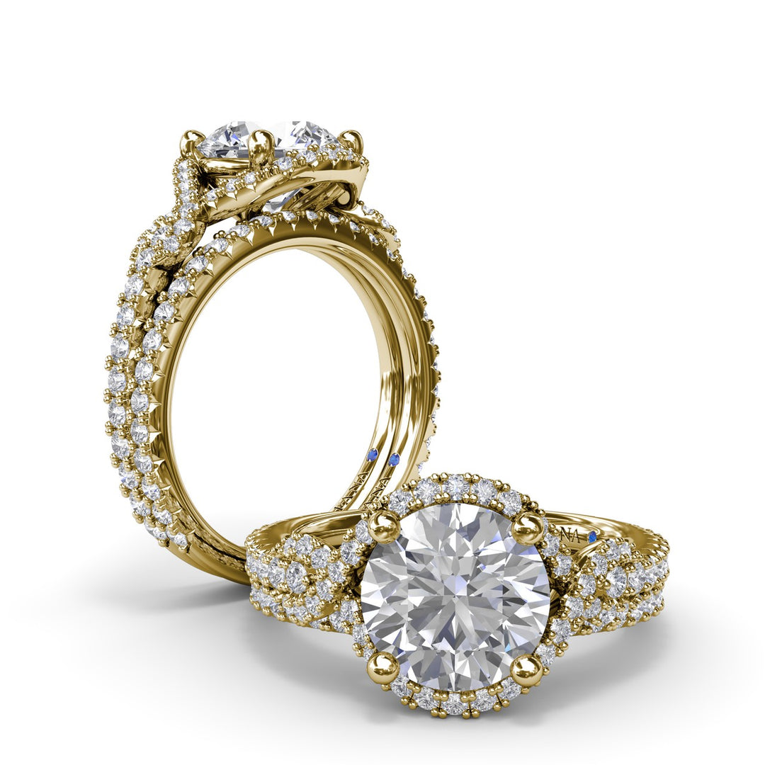 Round Love Knot Diamond Engagement Ring