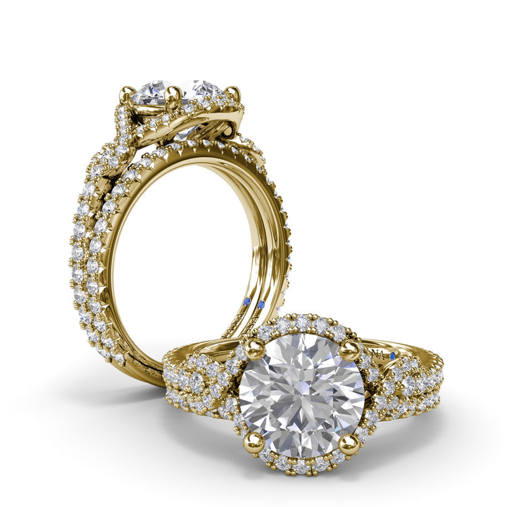 Round Love Knot Diamond Engagement Ring