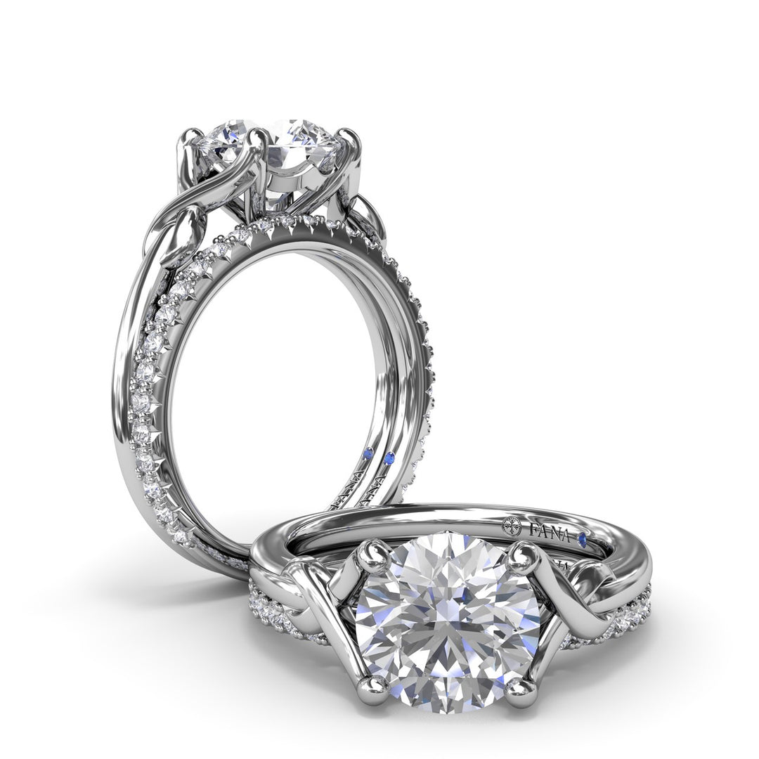 Smooth Love Knot Diamond Engagement Ring