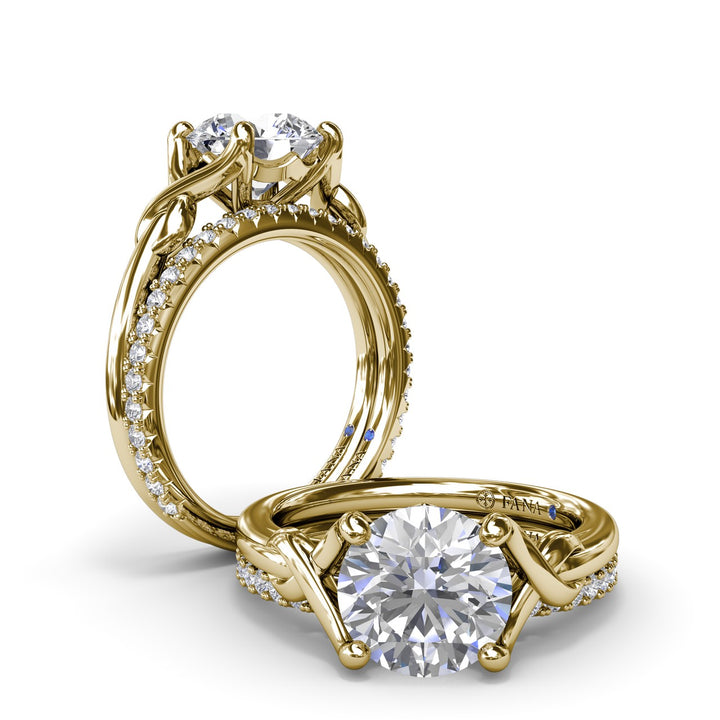Smooth Love Knot Diamond Engagement Ring