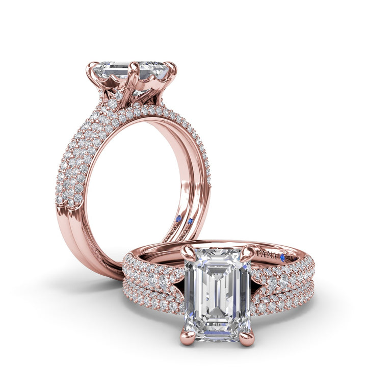 Split Shank Tapered Pavï¿½ Engagement Ring