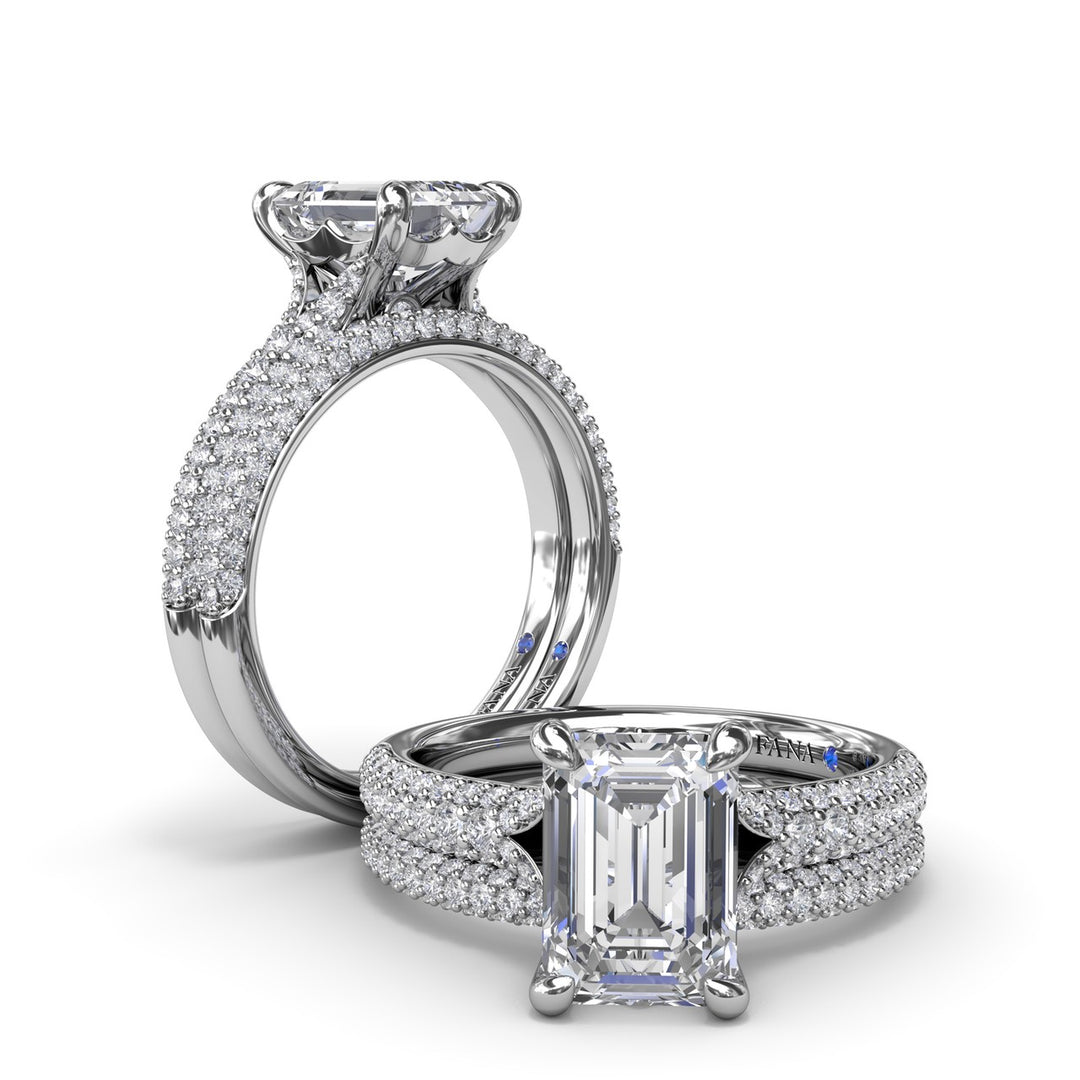 Split Shank Tapered PavÃ© Engagement Ring