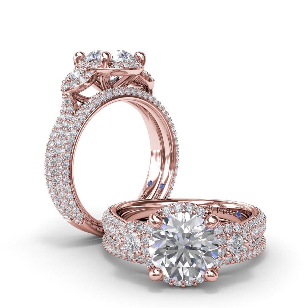 Full Halo Diamond Pavï¿½ Engagement Ring
